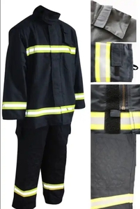 Safety Protective Fire Fighting <strong>Costume</strong> - EN469 Certified NOMEX Aramid Fireman Overalls with High Visibility Stripes - Product Image 4