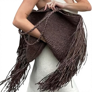 Influencer-style Trendy Versatile European-American Retro Woven <strong>Big</strong> Tote <strong>Bag</strong> Tassel Accentscasual Designer-inspired <strong>Bag</strong> <strong>Women</strong> - Product Image 1