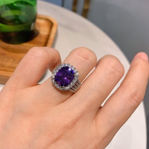 Wholesale Fashion Jewelry Eco-friendly Copper 10*12mm Purple Zircon Twisted Vintage Unique <b>Cheap</b> Design <b>Ring</b> for Women - Product Image 1