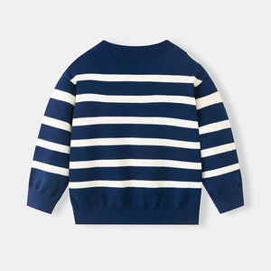 Pull en tricot rayé pour enfants unisexe en coton avec motif cœur pour la Saint-Valentin, de haute qualité - Product Image 5