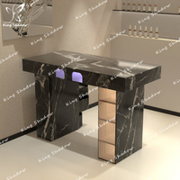 Haute qualité luxe blanc Salon équipement rétro manucure Station manucure Table armoire stockage Salon de beauté maison