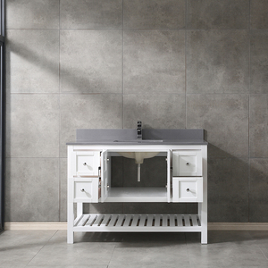 Mueble de Baño Moderno de Madera Maciza y Contrachapada Resistente al Agua con Espejo Enmarcado y Lavabo de Cerámica para Uso en Hoteles y Cocinas, Hecho en Vietnam - Product Image 2