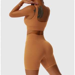 جديد مخصص شعار ملابس رياضية 4 قطع طماق ملابس تمارين رياضية للنساء مضلعة روبا ديبورتيفا صالة ألعاب رياضية سلس أكتيف للنساء - Product Image 4