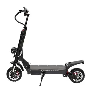 Black Front and rear disc brake suspension electric scooter