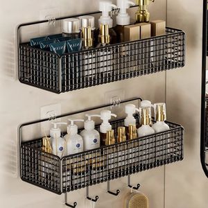 Étagère murale moderne et minimaliste sans perçage pour salle de bain et cuisine, <span class=keywords><strong>panier</strong></span> de rangement pour toilettes et salle de bain - Product Image 3