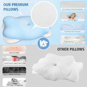 Oreiller cervical pour soulager les douleurs cervicales, oreiller ergonomique en mousse à mémoire de forme avec housse rafraîchissante, soutien orthopédique pour dormeurs sur le côté - Product Image 2