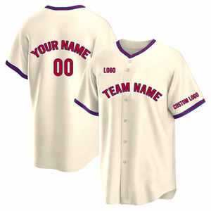 Toptan formalar özelleştirilmiş Philadelphia abd takımı beyaz-kırmızı çizgili düğme tarzı özel ucuz dikişli beyzbol forması - Product Image 4