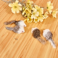 Jouet à mâcher pour chats en peluche réaliste bicolore à poils longs en forme de grande souris, vente en gros