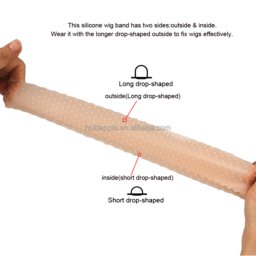 4pz Fasce Elastiche Antiscivolo per Parrucche in Silicone, Set