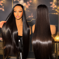 Perruques en cheveux humains bruts péruviens ultra-lisses, Lace Front HD sans colle, cuticules alignées, vente en gros, 30 pouces, 300g