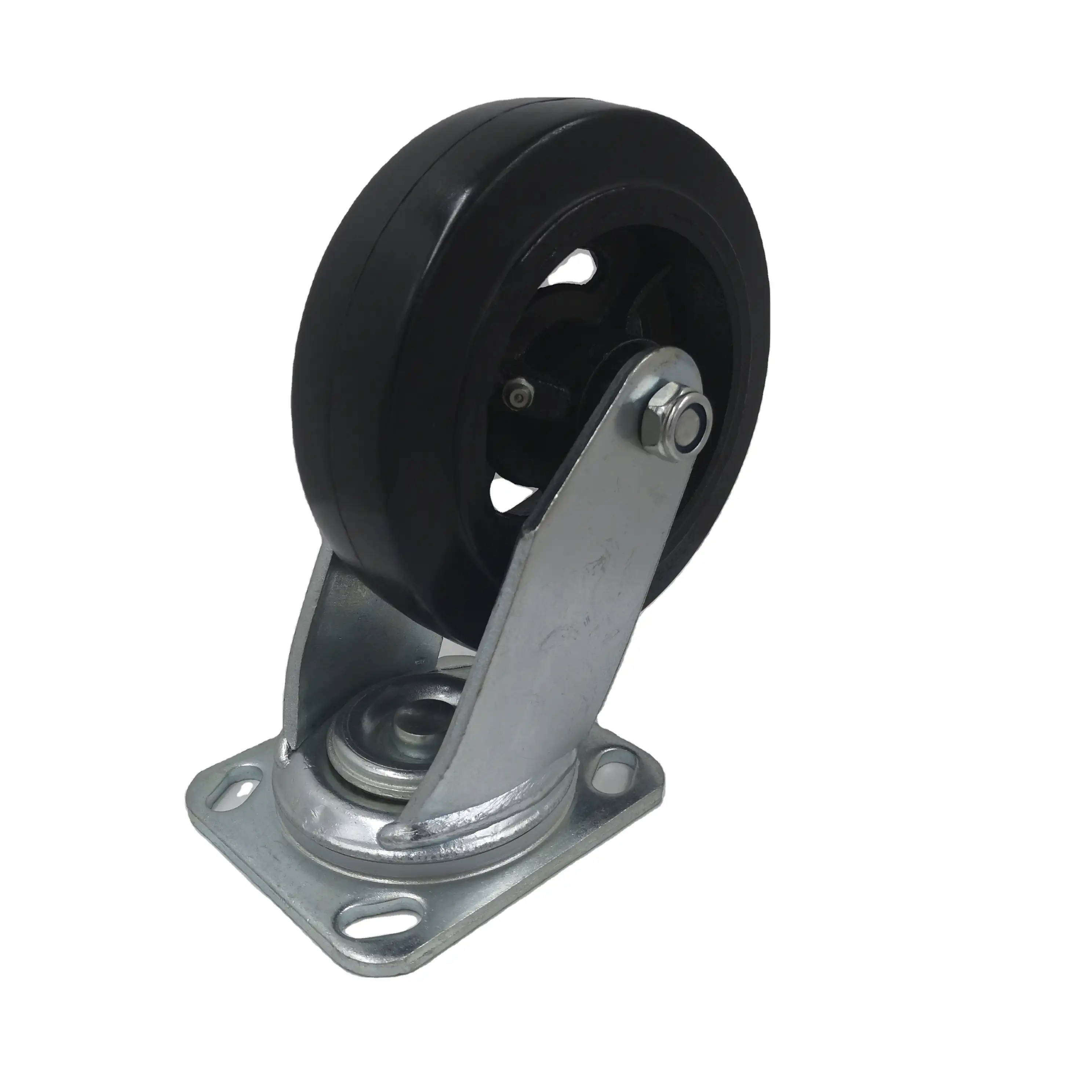 Hot Selling Furniture Castor Heavy Duty Cast Iron Rubber Black Rotary Roller 6インチホイールCaster