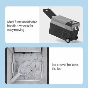 Réfrigérateur portable en plastique pour voiture avec roulettes, pour voiture, maison, camion, cabine de nuit, utilisation en voiture, refroidissement par compresseur <span class=keywords><strong>12V</strong></span>/24V, capacité 38L - Product Image 2