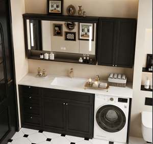 Mueble de Baño de Pared de Estilo Escandinavo Contemporáneo Personalizado BALOM, Acabado en Madera, Lavabo Individual con Cajones de Almacenamiento - Product Image 5