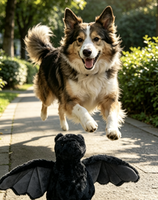 Jouet pour animaux de compagnie en forme de chauve-souris mignon et tendance, jouet d'entraînement interactif en peluche courte, durable et robuste pour chiens et chats
