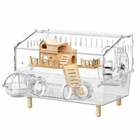 Cage à hamster personnalisable de luxe pour hamster syrien, en acrylique, grand espace, vue transparente, durable, pour petits animaux