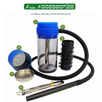 Ensemble de chicha de luxe personnalisé, portable, en acrylique, pour voyage, vente en gros usine, avec LED, pour voiture, mini chicha électronique