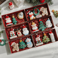 Bougie parfumée artisanale en cire de soja, forme créative de sapin de Noël et de cerf, décoration d'intérieur, bougie aromathérapeutique pour Thanksgiving, cadeau