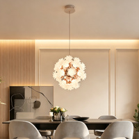 Lampe LED à 3 têtes en acier inoxydable avec motif floral doré, en acrylique, à intensité variable pour la décoration artistique de la maison et des villas