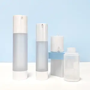 15ml 30ml 50ml Plastic U-Shape Cosmetic Airless Pump Bottle White Airless Vacuum Bottle For Travel Dispenser