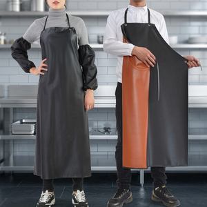 Tablier de travail en PVC noir robuste, promotionné par l'usine, pour hommes, réutilisable et résistant à la vaisselle, idéal pour le nettoyage et le travail des pêcheurs - Product Image 1