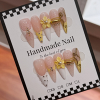Nouvelles Faux Ongles Stiletto Longs pour l'Automne, Marron, Couverture Complète, French Manucure, Réutilisables, Haute Qualité, Vente en Gros