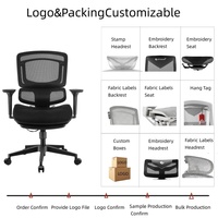 Chaise de bureau ergonomique en maille avec accoudoirs 3D, soutien lombaire, assise coulissante et inclinable, idéale pour les réunions - GTChair