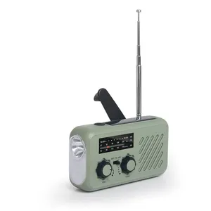 วิทยุไดนาโมแบบพกพาแบบชาร์จไฟได้ 2000mah เครื่องชาร์จไฟ FM