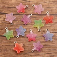 Breloques en résine pour bijoux, style gelée ombrée sucrée, motifs mignons cœur, étoile, ours, beignet, pour la fabrication de bijoux, breloques en résine