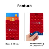 Soporte Adhesivo de Silicona para Teléfono, Tarjetero Adhesivo para Tarjetas de Crédito, Compatible con iPhone y Samsung