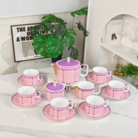 Ensemble Tasse et Soucoupe à Café Expresso Vert en Porcelaine Fine (Bone China) de Luxe, Écologique, Style Européen, Vente en Gros Direct Usine de Céramiques Exquises