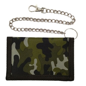 Party <b>Gift</b> Wholesale Designer Teen Camouflage Slim Card Zipper Keychain Wallet <b>Cheap</b> Oxford Trifold Mens Wallet - Product Image 1