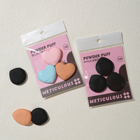 Personnalisé nouveau design 3pcs Mini Poudre Puff Coeur du bout des doigts Visage Coussin D'air Puff Sec et Humide Sans Latex Maquillage Mousse Éponge Puff