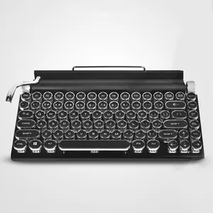 Mesin Tik Profesional Mekanik Mewah Tahan Air Tujuh Warna Lampu Belakang RGB 83 Tombol Mesin Ketik Keyboard Gaming Nirkabel