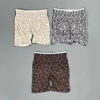 Shorts de yoga léopard, vêtements de fitness, leggings d'extérieur, push-up, sans couture, sportswear, effet scrunch, pantalon trois-quarts pour femme