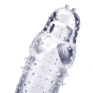 Adult Sex Toys Wieder verwendbare weiche verzögerte Ejakulation Kondome Penis Dick Sleeve Penis Ärmel für Männer - Product Image 4