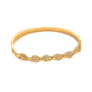 Twisted Zirconium Bangle For Women Gold And Silver Open Design Light Luxury Jewelry Fashion <b>Bracelet</b> - Product Image 5
