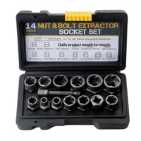Extracteur de boulons/vis de pneu endommagés et rouillés, outil antidérapant pour douilles, gadget de démontage de vis, 13/14 pièces en chrome-molybdène
