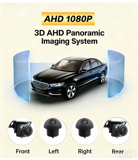 Car 360 degree camera panoramic HD imaging reversing camera 4-kit Android navigation reversing AHD1080P