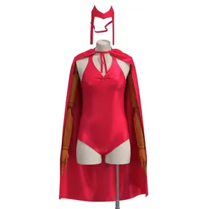 Women's WandaVision Costume High Quality Superhero Swimsuit Summer Beach Sexy Ladies One Piece Swimsuit