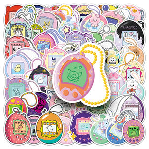 50 pièces usine sortie vente décoration autocollants personnalisés Kawaii dessin animé Consoles de jeu <span class=keywords><strong>Tamagotchi</strong></span> autocollants - Product Image 1