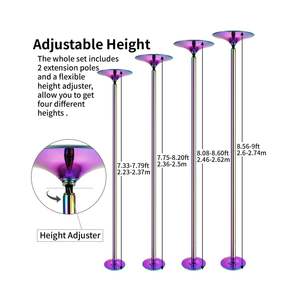 Barra de Baile Profesional de Alta Resistencia, Barra Giratoria Antideslizante Multicolor de 45 mm para Espectáculos Aéreos y Acrobáticos - Product Image 6