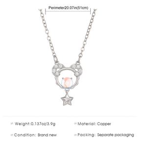 Collar delicado con signo del zodíaco para mujer, colgante de piedra lunar brillante y circonita cúbica, cadena de clavícula de cobre, personalizado, para uso diario y fiestas, al por mayor - Product Image 2