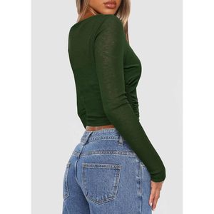 Conjunto de 2 Piezas Personalizado para Mujer, Blusas de Manga Larga, Tops Cortos Transparentes con Cuello Barco, Camisola con Tirantes Finos para Club - Product Image 6