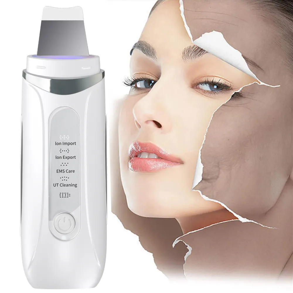 Usb Rechargeable Mini Portable Personal Face Cleaning Dead Peeling Beauty Machine Ultrasonic Facial Skin Scrubber