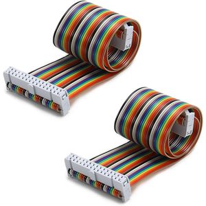 Fielect - 2 Cables Planos IDC Rainbow de 30 Pines, 30 cm, Paso de 2,54 mm, Conector FFC FPC - Product Image 1