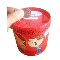 Hucha de música de sonido eléctrico para comer dinero de hojalata personalizada Popular para niños