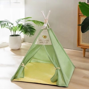 Tente <span class=keywords><strong>tipi</strong></span> portable pour animaux de compagnie HYRA, pour petits chiens ou chats, <span class=keywords><strong>lit</strong></span> douillet pour chiot, maison lavable pour chien ou chat avec coussin - Product Image 3
