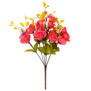 Rose persane artificielle en soie européenne à 7 branches et 14 têtes, pour décoration du Nouvel An, mariage, maison et toile de fond de fleurs simulées - Product Image 4