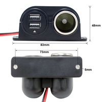 Noir voiture allume-cigare auxiliaire USB double prise de courant DC 12V prise adaptateur de prise accessoires de voiture