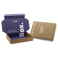 Boîte d'expédition postale en carton ondulé avec fermeture éclair, personnalisable avec logo, pliable, couleur intégrale, pour emballage d'expédition